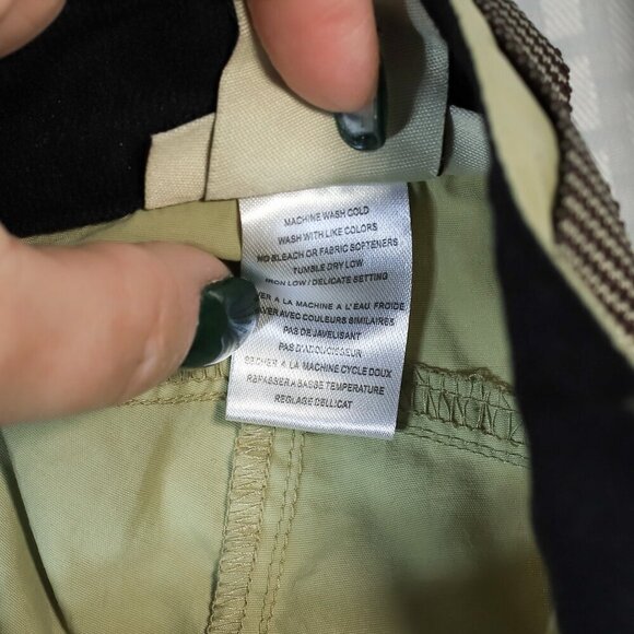 ExOfficio Size 14 green cargo multi-pocket belted travel/hiking pants - Picture 12 of 14